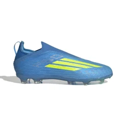 adidas F50 Elite Veterloze Gras Voetbalschoenen (FG) Kids Blauw Neongeel