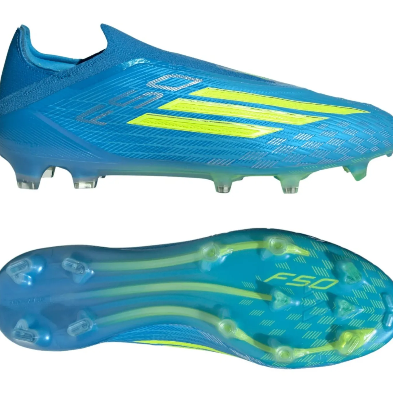 adidas F50 Elite Veterloze Gras Voetbalschoenen (FG) Blauw Neongeel