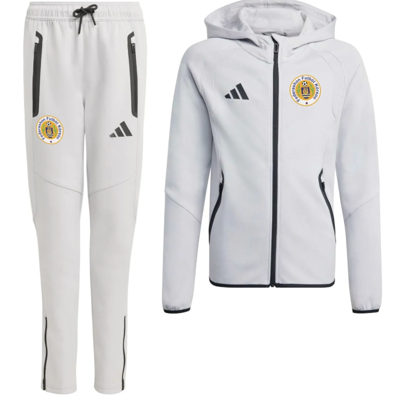 adidas FFK Curaçao Tiro Travel Joggingpak 2026-2028 Kids Grijs