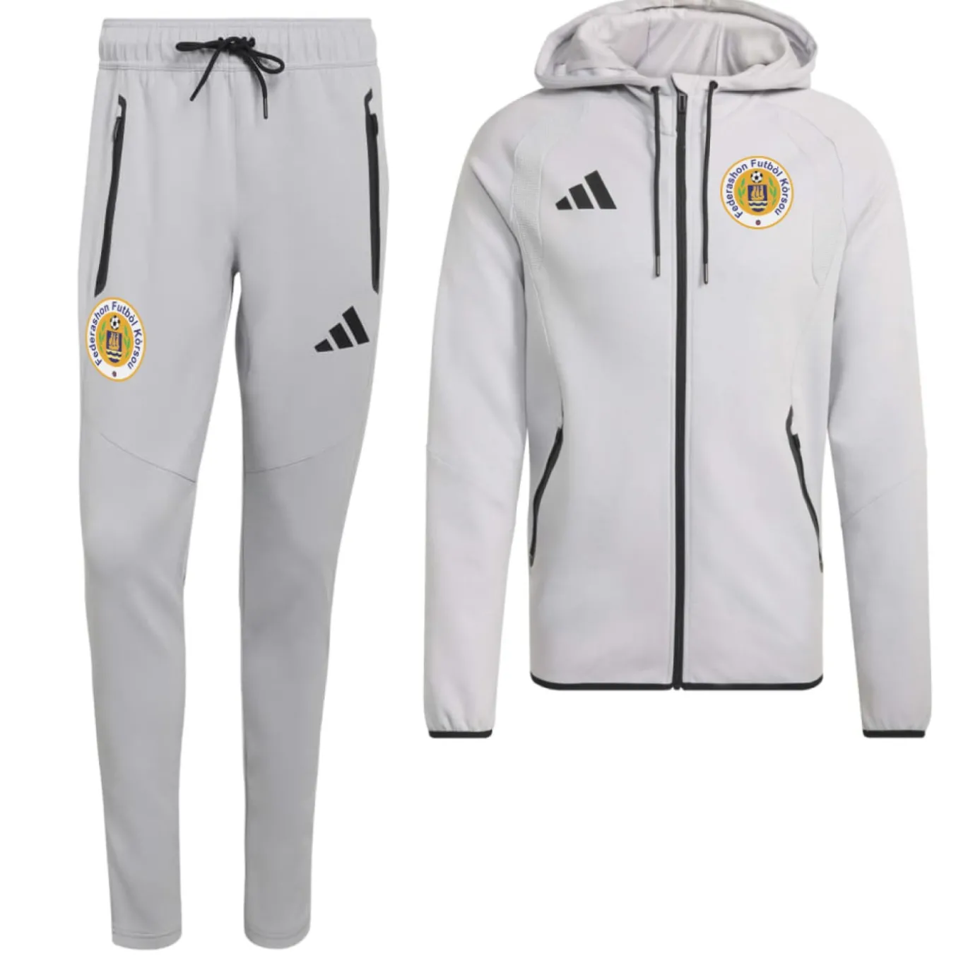 adidas FFK Curaçao Tiro Travel Joggingpak 2026-2028 Grijs
