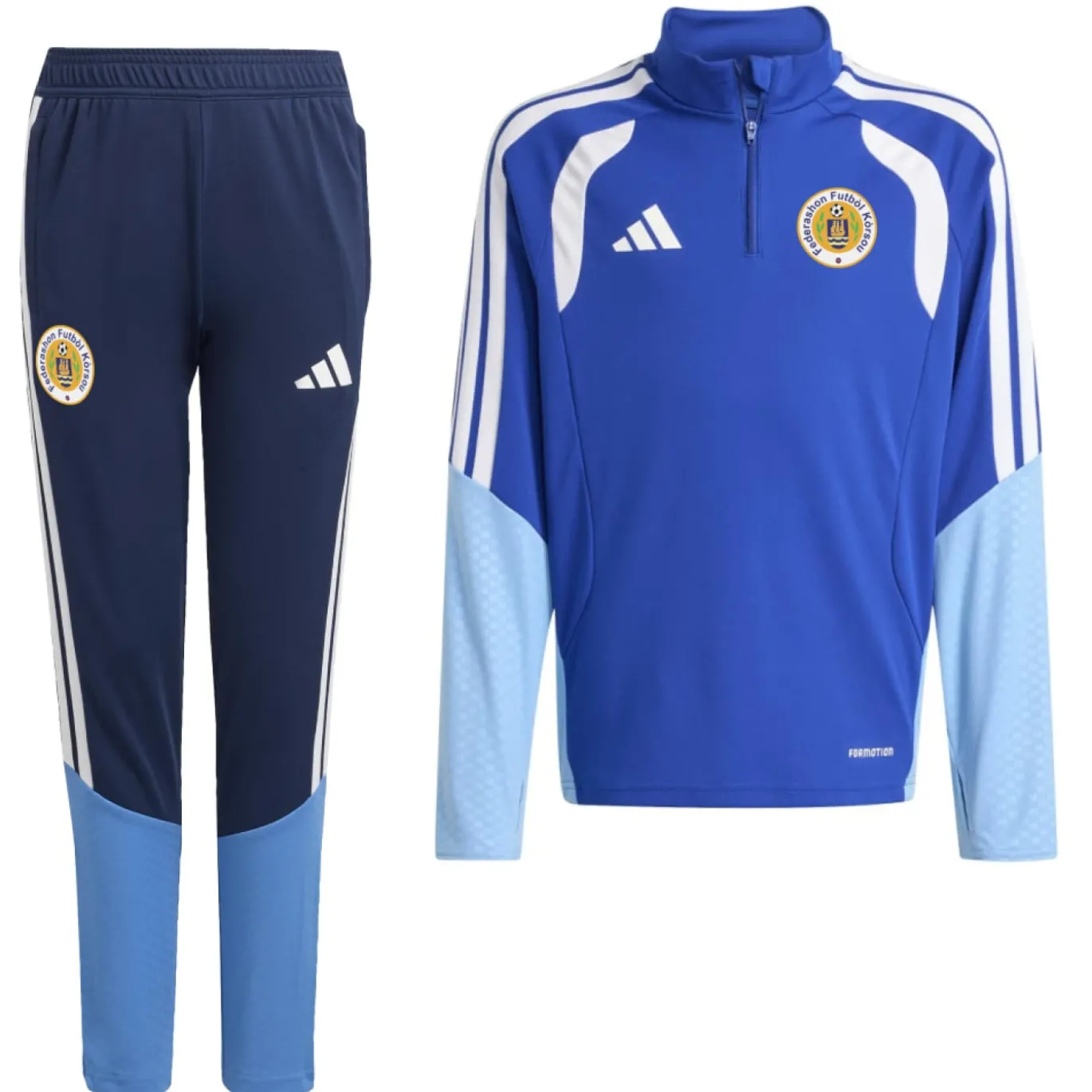 adidas FFK Curacao Trainingspak 1/4-Zip 2026-2028 Blauw Kids