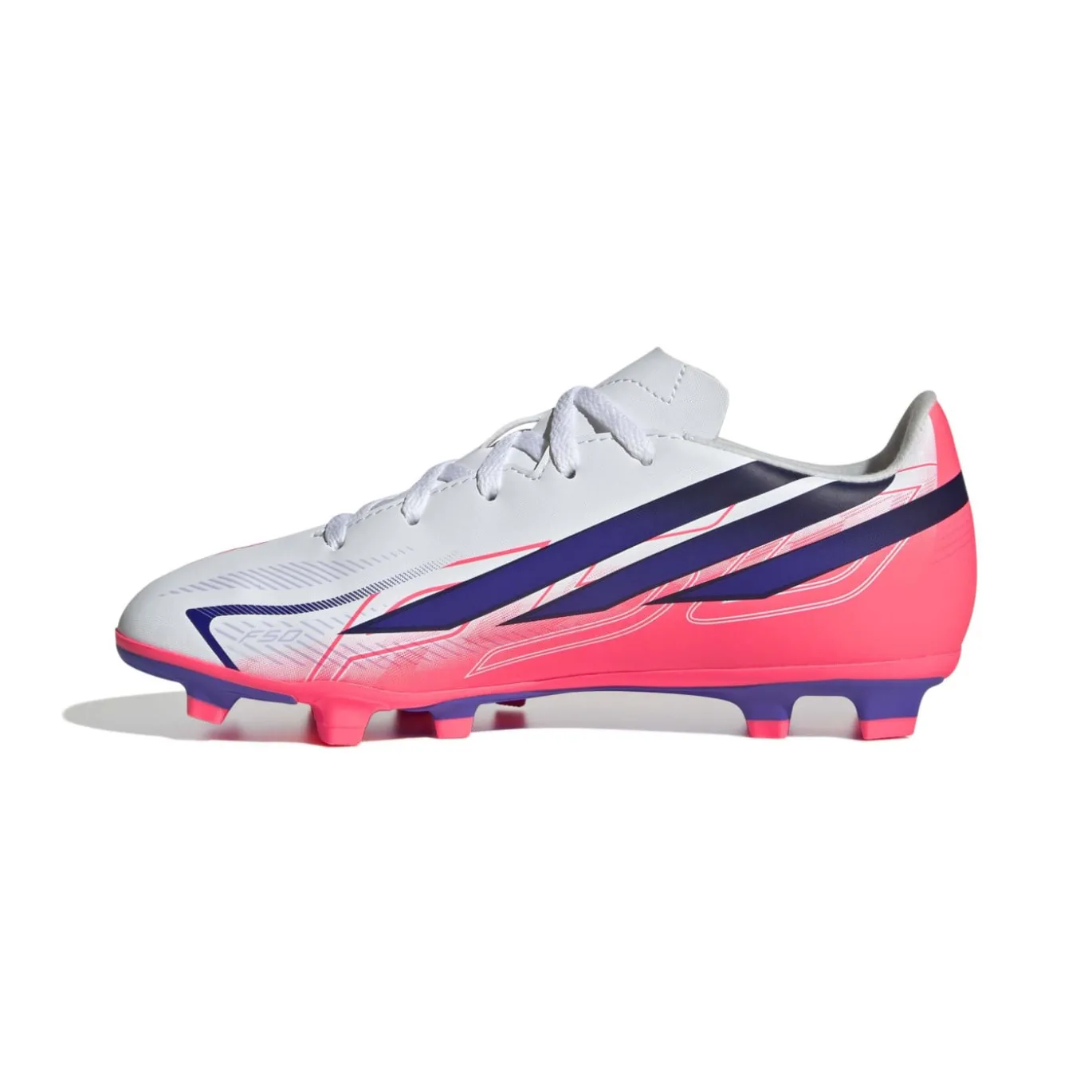 adidas F50 Hyperfast Club Gras / Kunstgras Voetbalschoenen (MG) Kids Wit Paars Roze