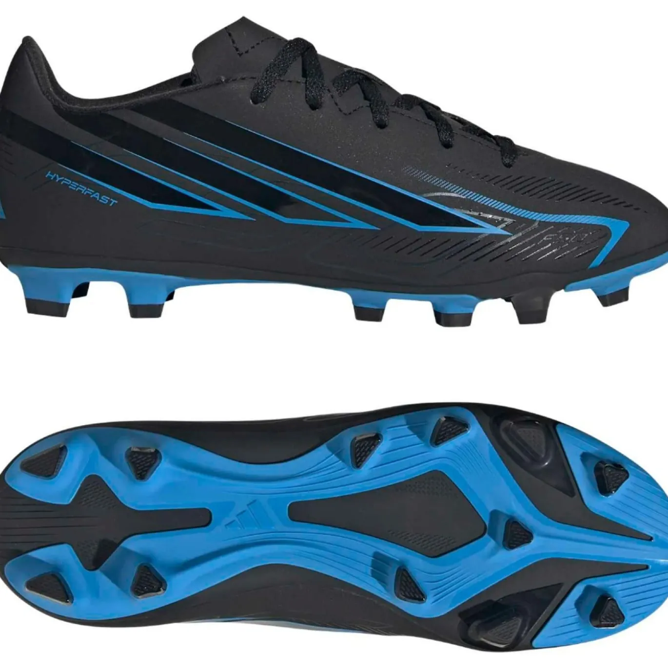 adidas F50 Hyperfast Club Gras / Kunstgras Voetbalschoenen (MG) Kids Zwart Zwart Blauw