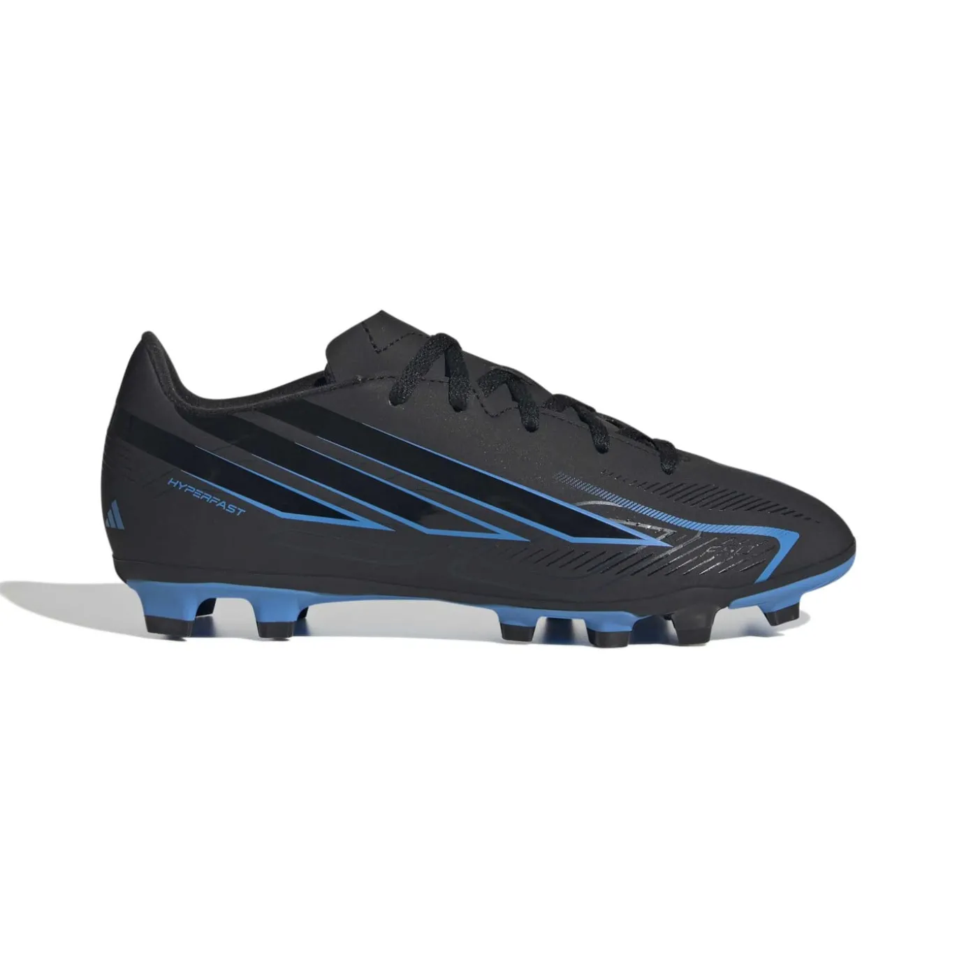 adidas F50 Hyperfast Club Gras / Kunstgras Voetbalschoenen (MG) Kids Zwart Zwart Blauw