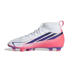 adidas F50 Hyperfast Club Mid Gras / Kunstgras Voetbalschoenen (MG) Kids Wit Paars Roze