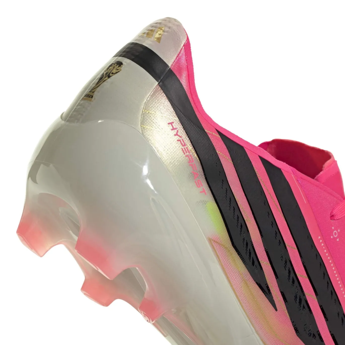adidas F50 Hyperfast Elite Gras Voetbalschoenen (FG) Kids Felroze Zwart Goud Wit