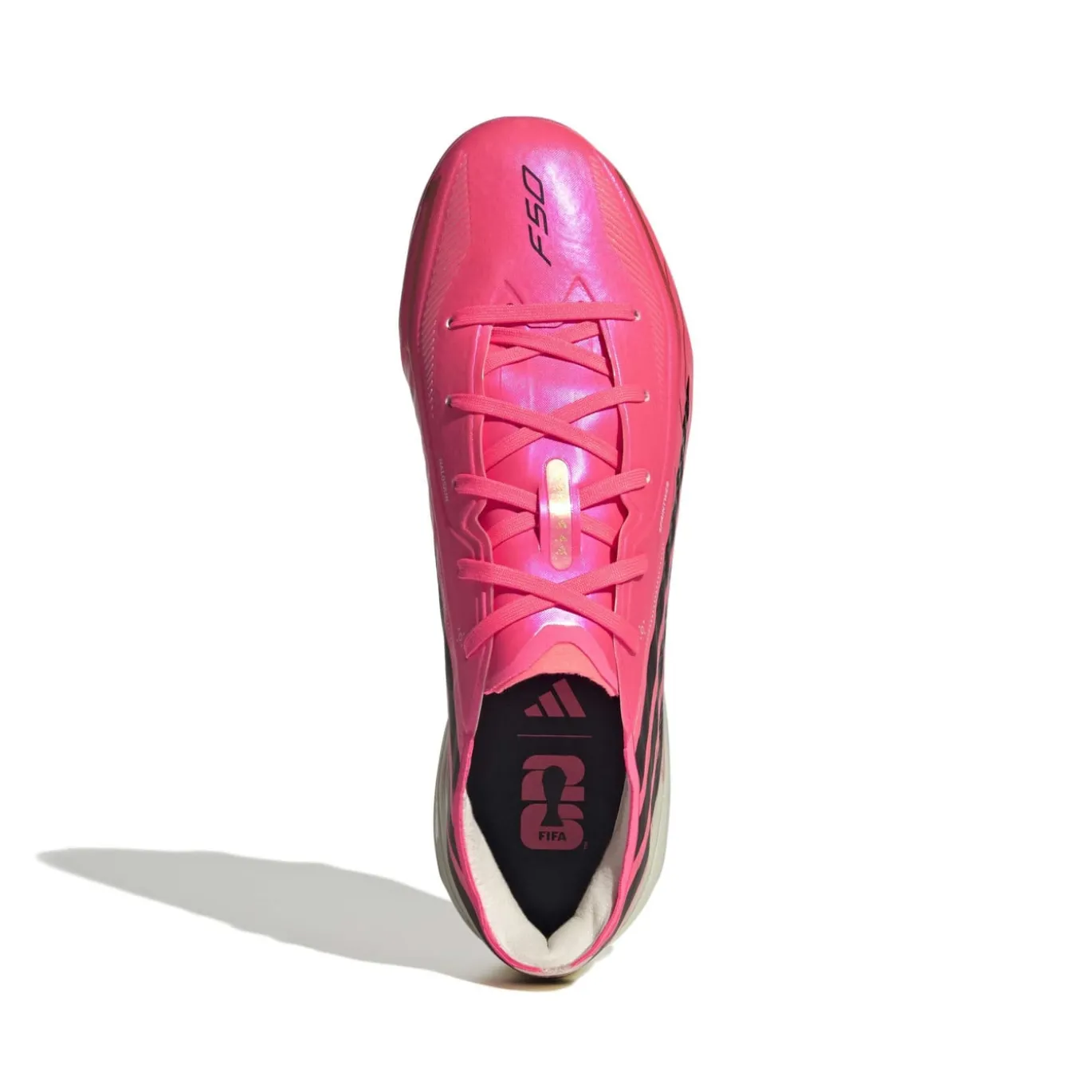 adidas F50 Hyperfast Elite Gras Voetbalschoenen (FG) Kids Felroze Zwart Goud Wit