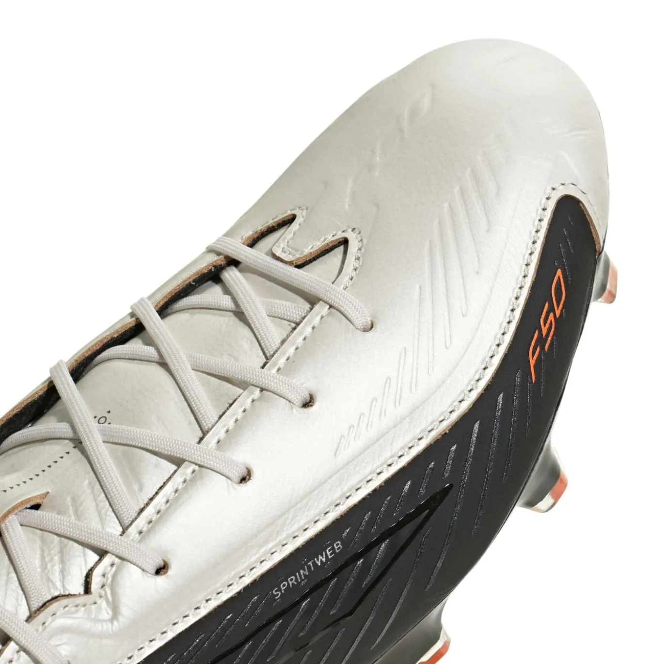 adidas F50 Hyperfast Elite L-Tech Gras Voetbalschoenen (FG) Zwart Wit Oranje