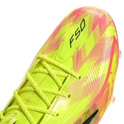 adidas F50 Hyperfast Elite Too Light Gras Voetbalschoenen (FG) Neongeel Zwart Roze