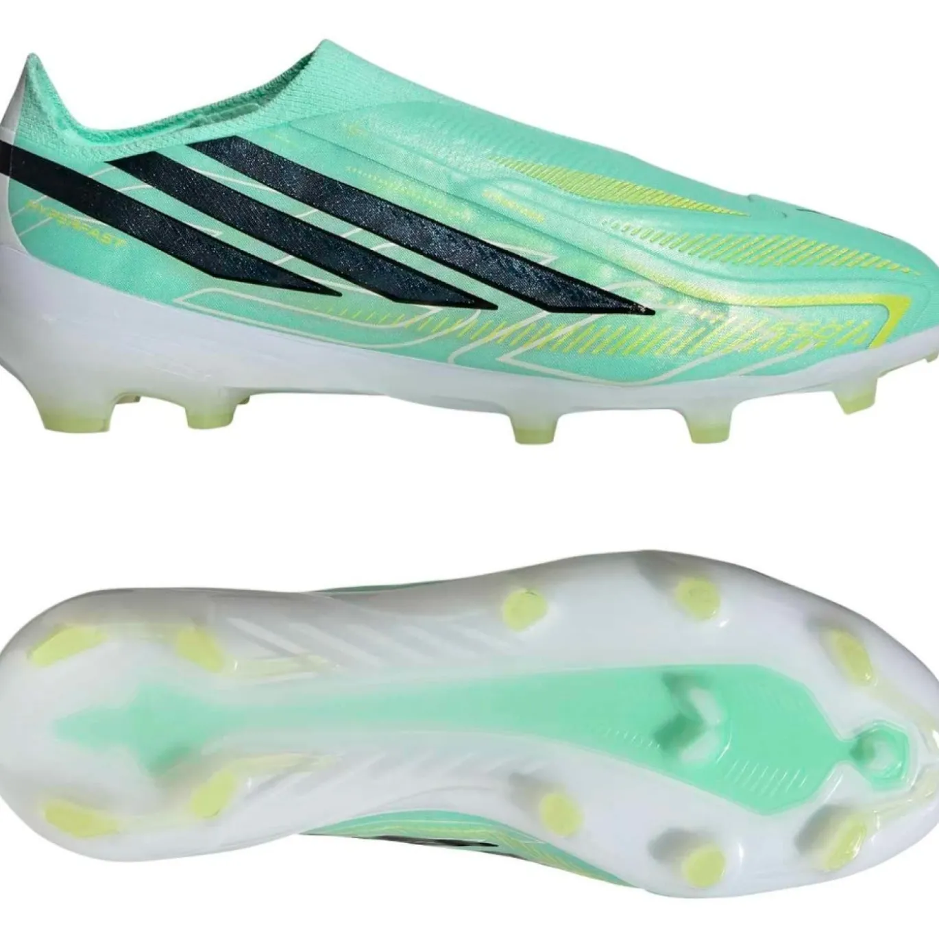 adidas F50 Hyperfast Elite Veterloze Gras Voetbalschoenen (FG) Kids Mintgroen Zwart Wit