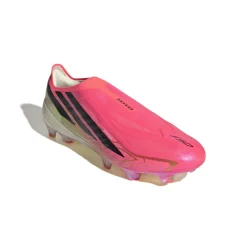 adidas F50 Hyperfast Elite Veterloze Gras Voetbalschoenen (FG) Felroze Zwart Goud Wit