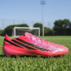adidas F50 Hyperfast EVO Gras Voetbalschoenen (FG) Felroze Zwart Goud Wit
