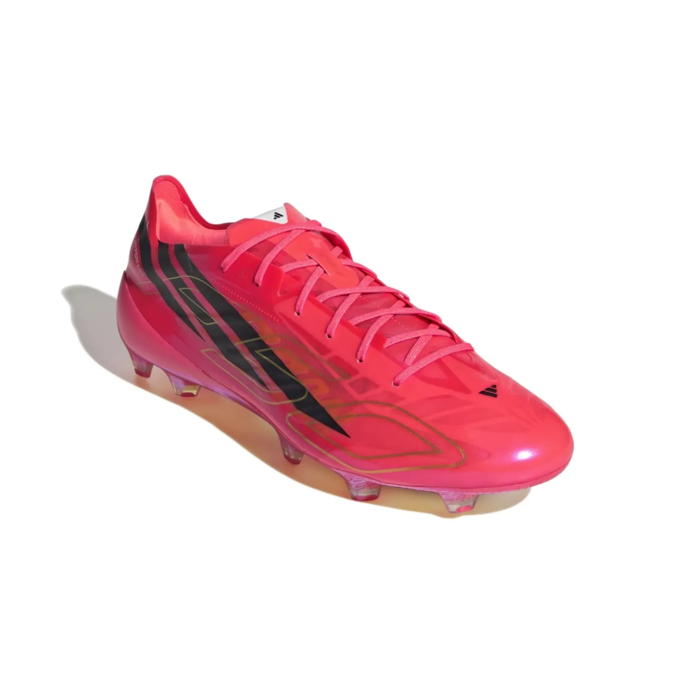 adidas F50 Hyperfast EVO Gras Voetbalschoenen (FG) Felroze Zwart Goud Wit