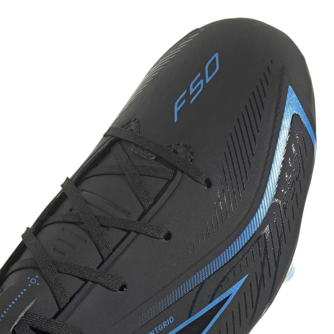 adidas F50 Hyperfast League Gras Voetbalschoenen (FG) Zwart Zwart Blauw