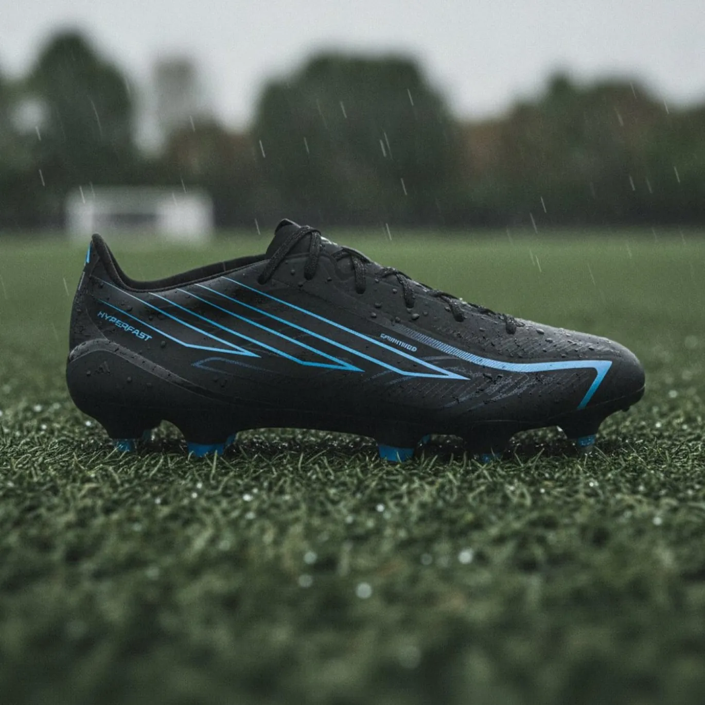 adidas F50 Hyperfast League IJzeren-Nop Voetbalschoenen (SG) Zwart Zwart Blauw