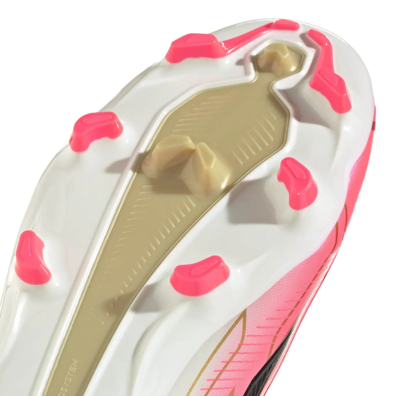 adidas F50 Hyperfast League Mid Gras Voetbalschoenen (FG) Felroze Zwart Goud Wit