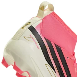 adidas F50 Hyperfast League Mid Gras Voetbalschoenen (FG) Kids Felroze Zwart Goud Wit