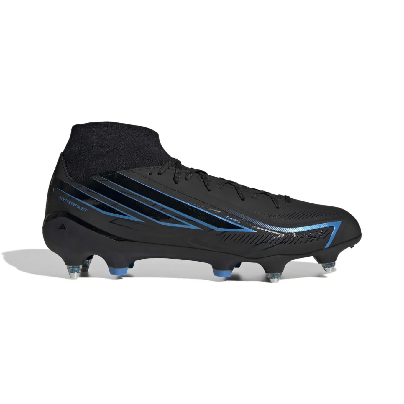 adidas F50 Hyperfast League Mid IJzeren-Nop Voetbalschoenen (SG) Zwart Zwart Blauw