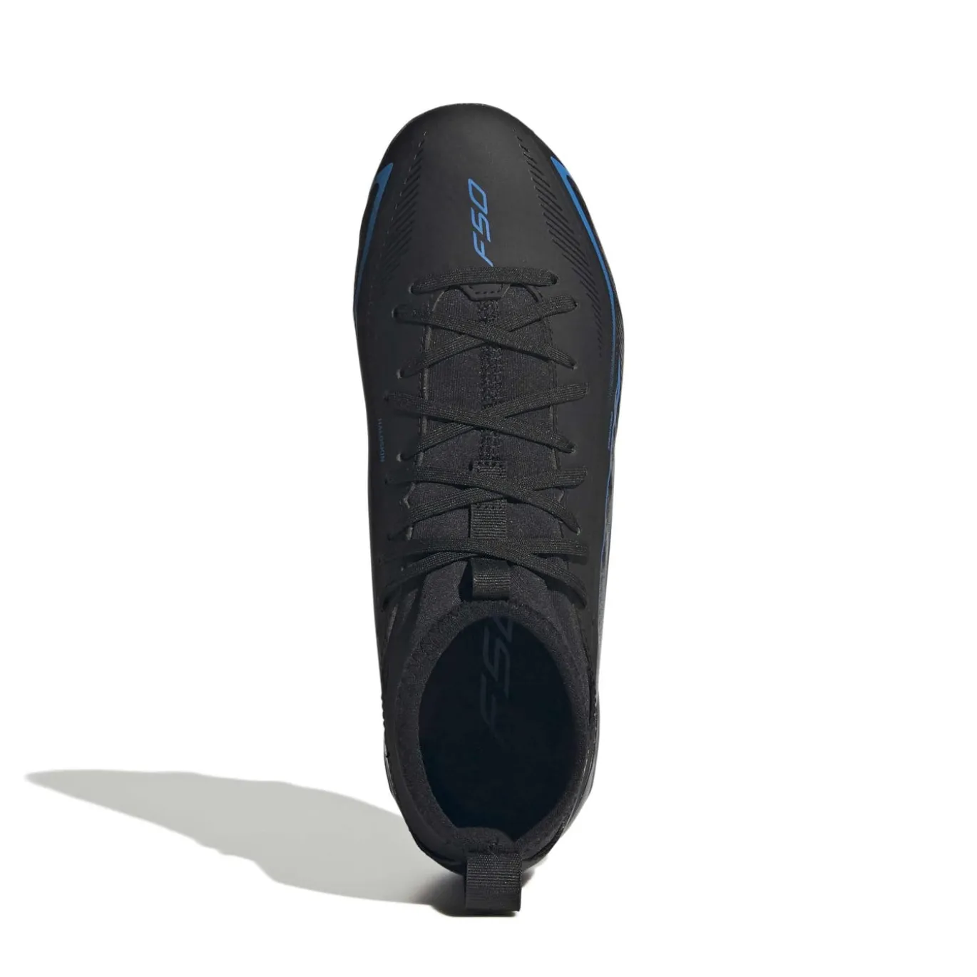 adidas F50 Hyperfast League Mid Gras Voetbalschoenen (FG) Kids Zwart Zwart Blauw