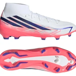 adidas F50 Hyperfast League Mid Gras Voetbalschoenen (FG) Wit Paars Roze