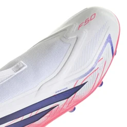 adidas F50 Hyperfast League Veterloze Gras Voetbalschoenen (FG) Kids Wit Paars Roze