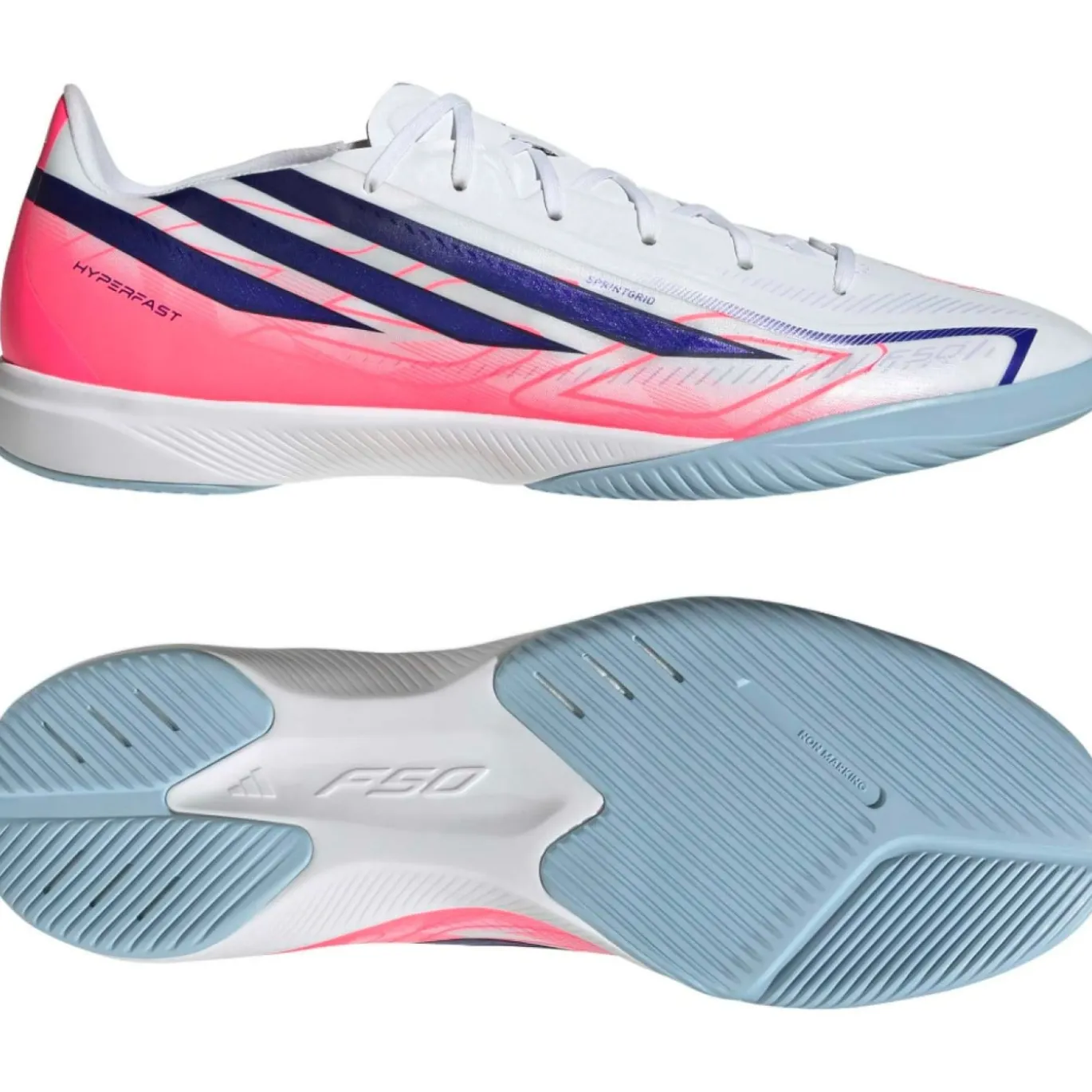 adidas F50 Hyperfast League Zaalvoetbalschoenen (IN) Wit Paars Roze