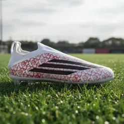 adidas F50 Lamine Yamal Elite Veterloze Gras Voetbalschoenen (FG) Kids Wit Felrood Zwart