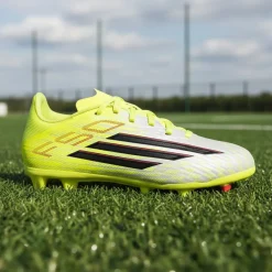 adidas F50 League Gras / Kunstgras Voetbalschoenen (MG) Kids Neongeel Zwart Rood