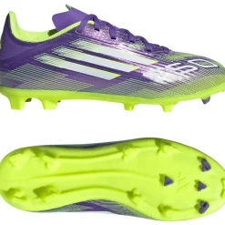 adidas F50 League Gras / Kunstgras Voetbalschoenen (MG) Kids Paars Wit Neongeel