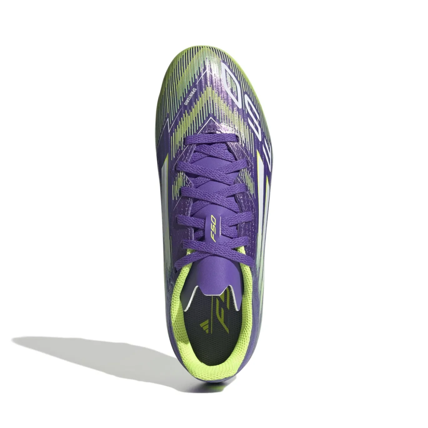 adidas F50 League Gras / Kunstgras Voetbalschoenen (MG) Kids Paars Wit Neongeel