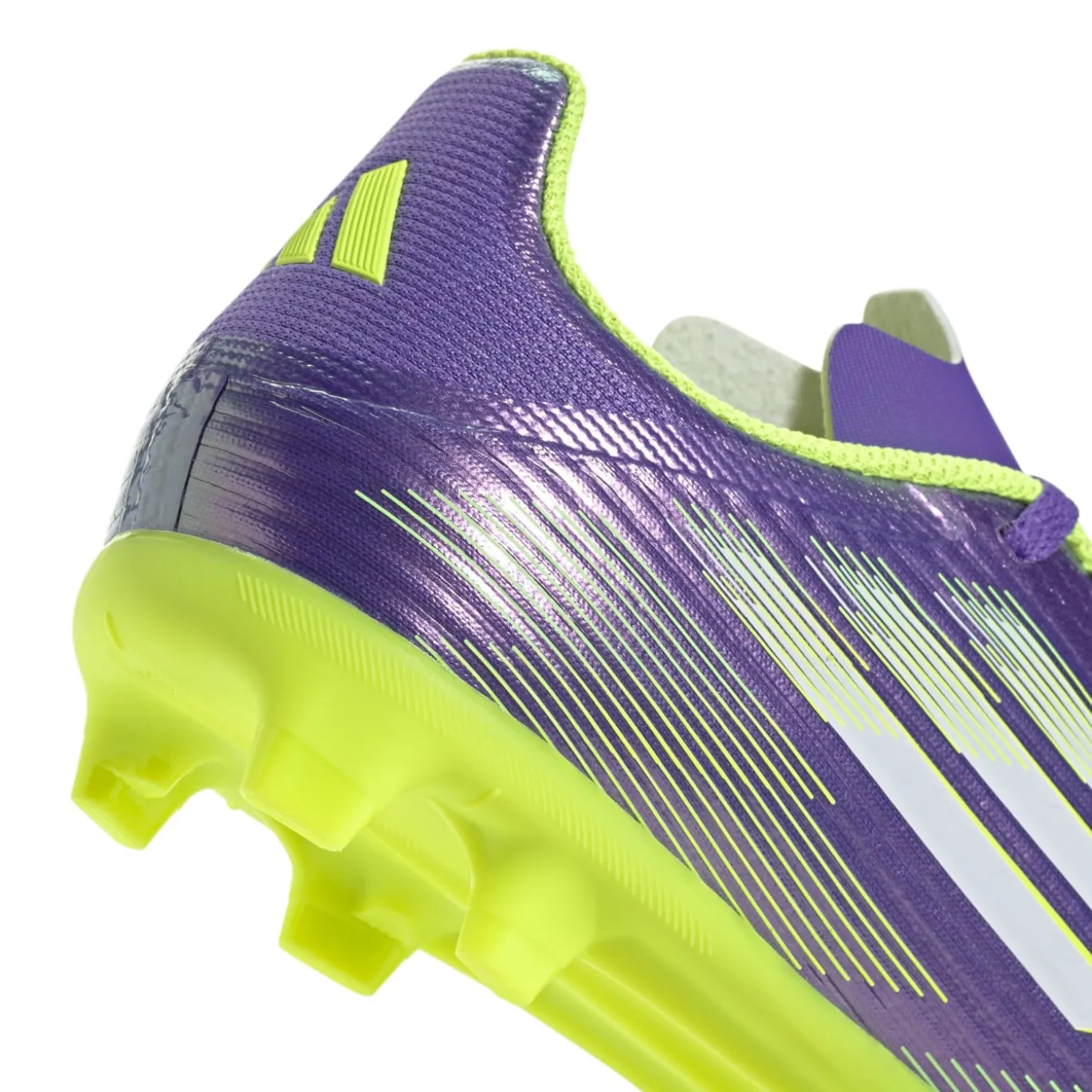 adidas F50 League Gras / Kunstgras Voetbalschoenen (MG) Kids Paars Wit Neongeel