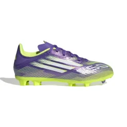 adidas F50 League Gras / Kunstgras Voetbalschoenen (MG) Kids Paars Wit Neongeel