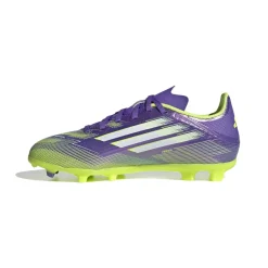 adidas F50 League Gras / Kunstgras Voetbalschoenen (MG) Kids Paars Wit Neongeel