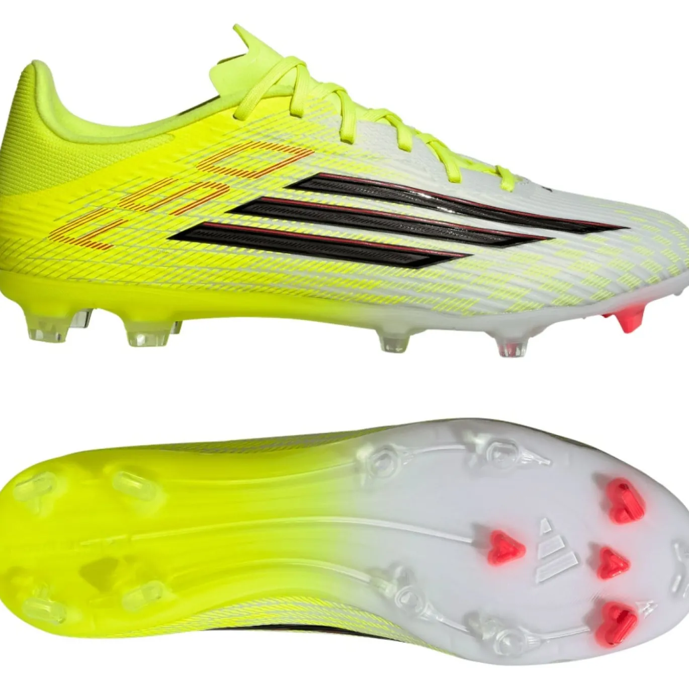 adidas F50 League Gras / Kunstgras Voetbalschoenen (MG) Neongeel Zwart Rood