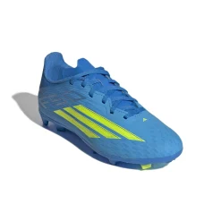 adidas F50 League Gras / Kunstgras Voetbalschoenen (MG) Kids Blauw Neongeel
