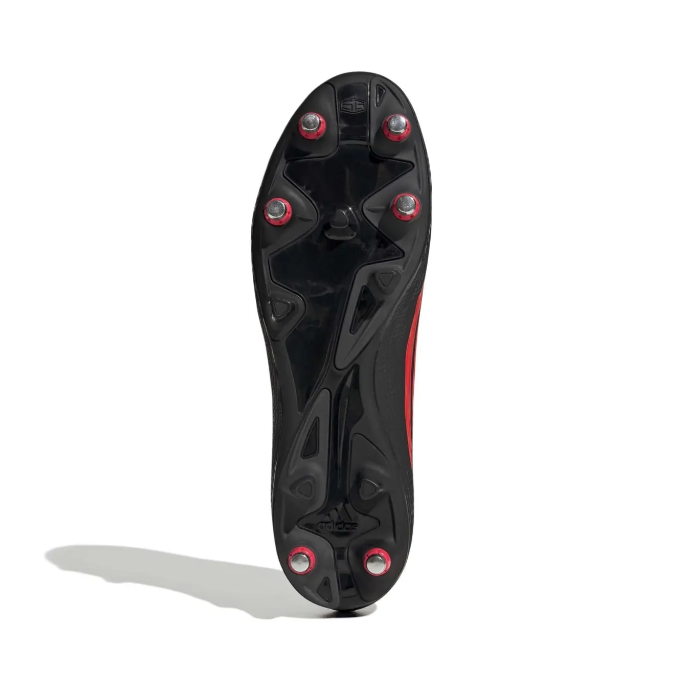 adidas F50 League IJzeren-Nop Voetbalschoenen (SG) Zwart Rood Donkergrijs