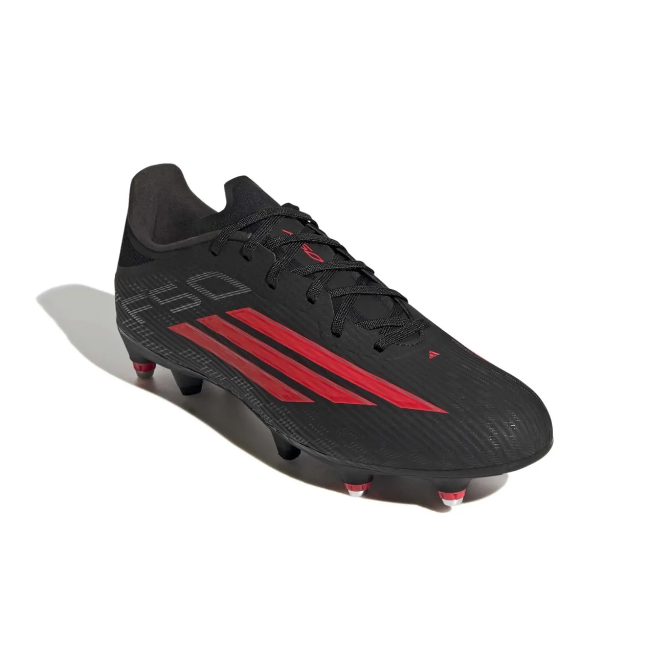 adidas F50 League IJzeren-Nop Voetbalschoenen (SG) Zwart Rood Donkergrijs