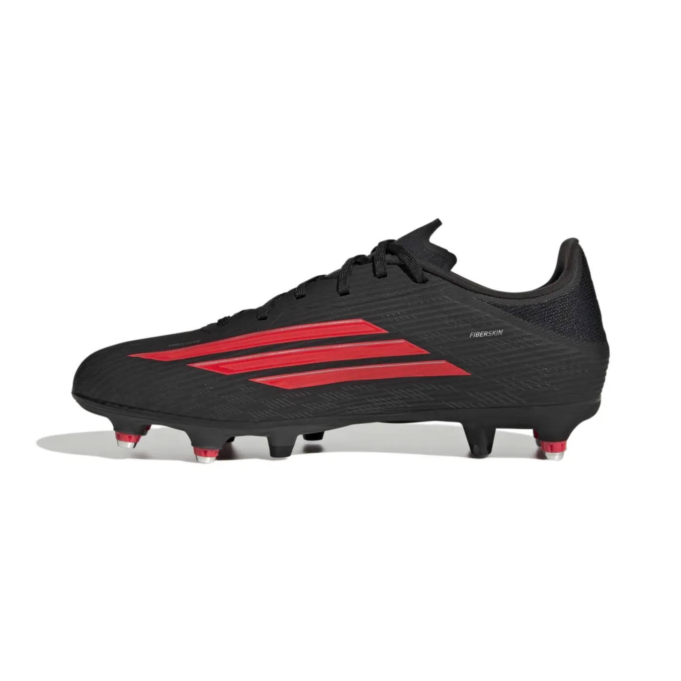 adidas F50 League IJzeren-Nop Voetbalschoenen (SG) Zwart Rood Donkergrijs