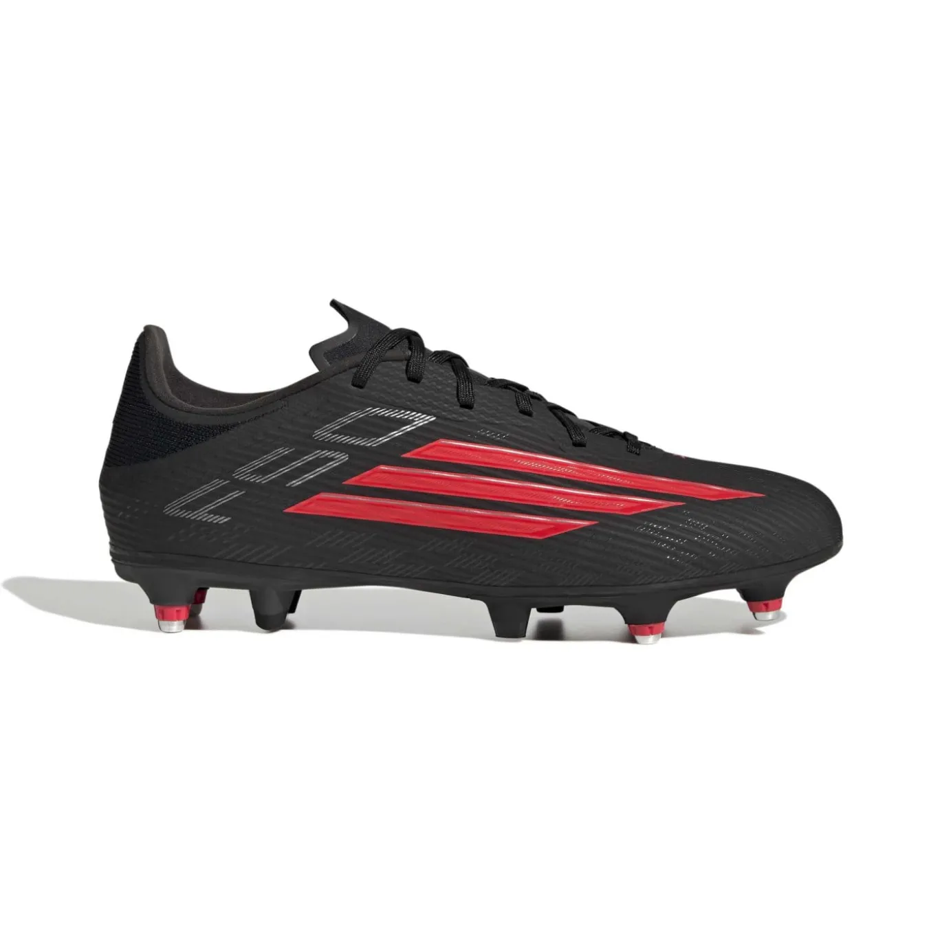 adidas F50 League IJzeren-Nop Voetbalschoenen (SG) Zwart Rood Donkergrijs