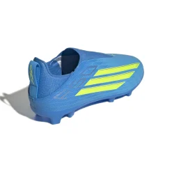 adidas F50 League Veterloze Gras / Kunstgras Voetbalschoenen (MG) Kids Blauw Neongeel