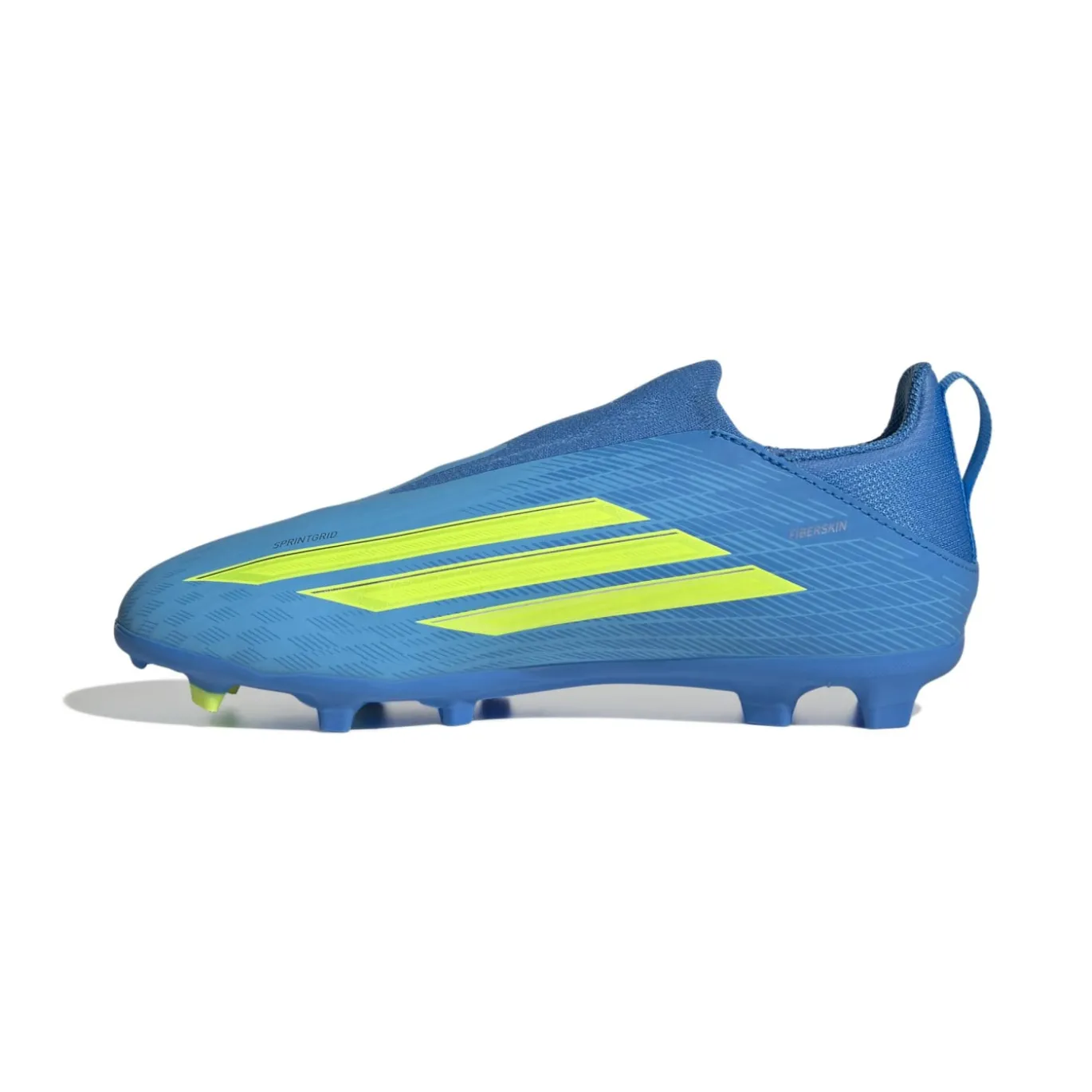 adidas F50 League Veterloze Gras / Kunstgras Voetbalschoenen (MG) Kids Blauw Neongeel