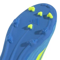adidas F50 League Veterloze Gras / Kunstgras Voetbalschoenen (MG) Kids Blauw Neongeel