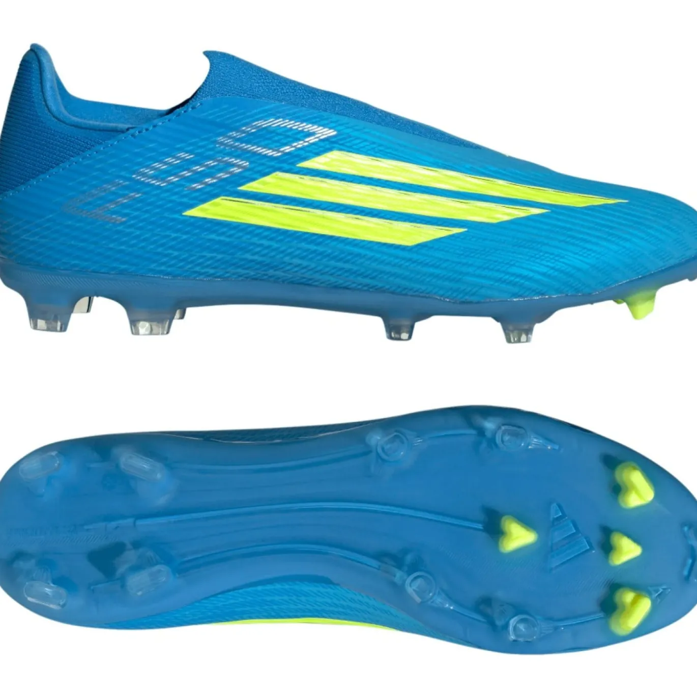 adidas F50 League Veterloze Gras / Kunstgras Voetbalschoenen (MG) Blauw Neongeel