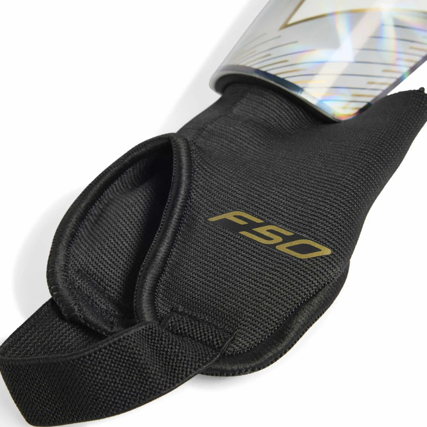 adidas F50 Match Scheenbeschermers Kids Zilvergrijs Wit Goud Zwart