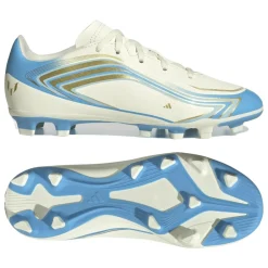 adidas F50 Messi Club Gras / Kunstgras Voetbalschoenen (MG) Kids Wit Lichtblauw Goud