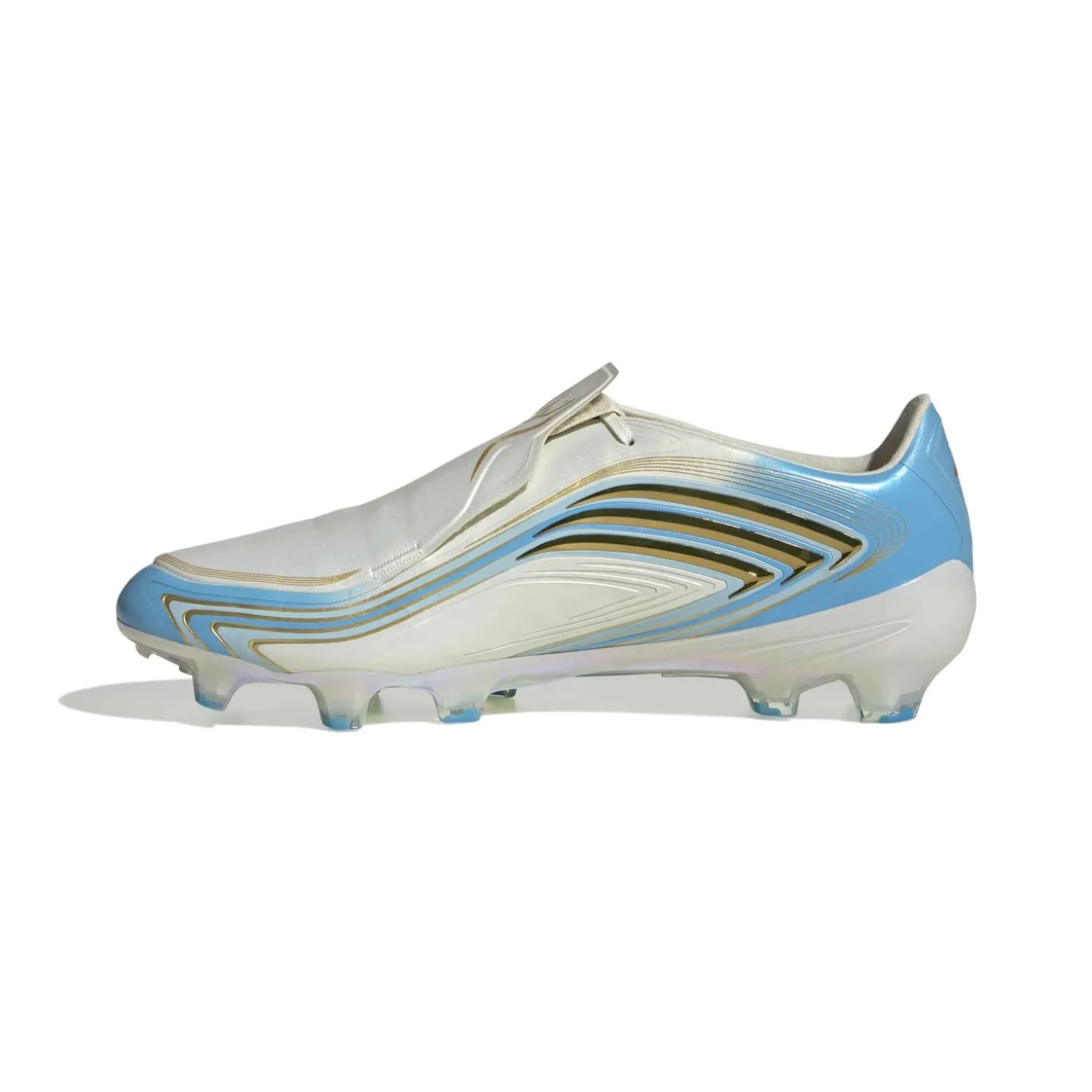 adidas F50 Messi Elite Gras Voetbalschoenen (FG) Wit Lichtblauw Goud