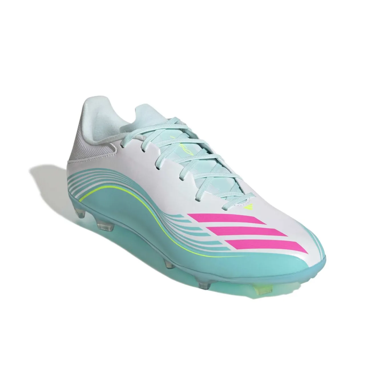 adidas F50 Messi League Gras / Kunstgras Voetbalschoenen (MG) Wit Turquoise Roze