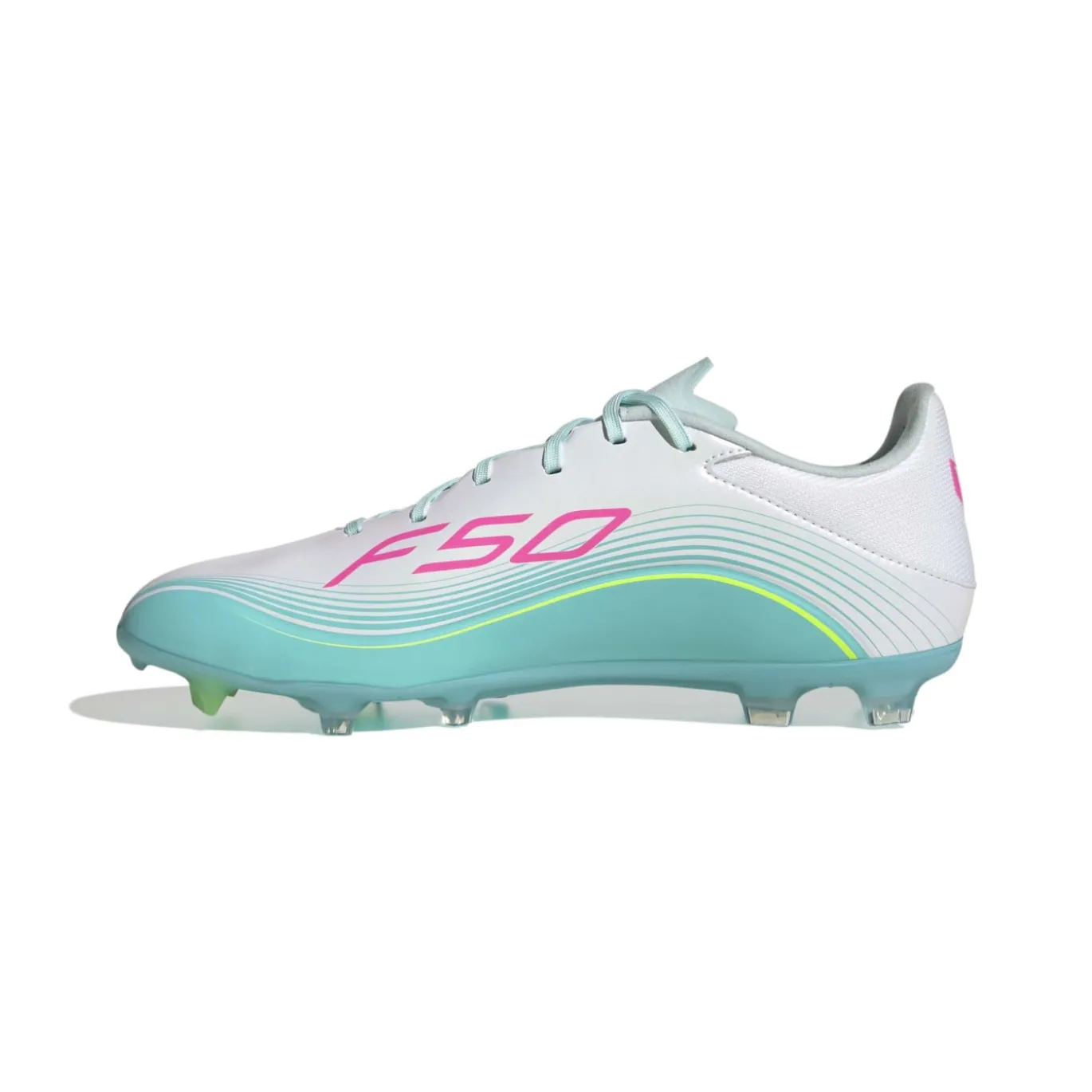 adidas F50 Messi League Gras / Kunstgras Voetbalschoenen (MG) Wit Turquoise Roze