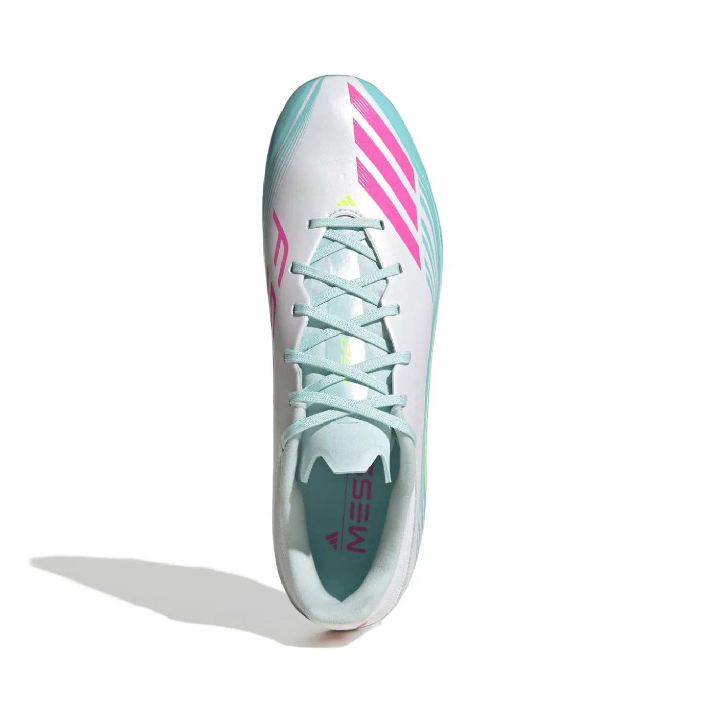 adidas F50 Messi League Gras / Kunstgras Voetbalschoenen (MG) Wit Turquoise Roze