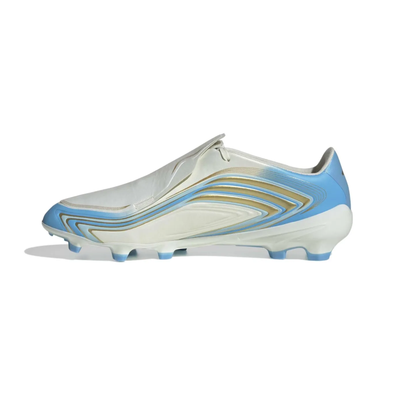 adidas F50 Messi League Gras Voetbalschoenen (FG) Wit Lichtblauw Goud